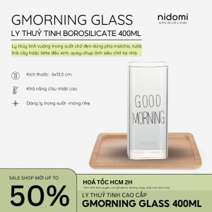 GMORNING GLASS- Ly Cốc Thuỷ Tinh Vân Sóng Hiện Đại Dùng Uống Nước, Pha Matcha Phong Cách Hàn