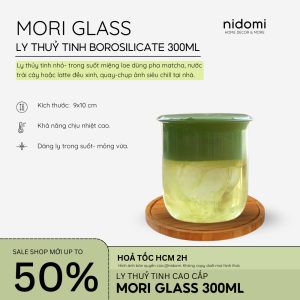 MORI GLASS- Ly Cốc Thuỷ Tinh Trong Suốt Hiện Đại Dùng Uống Nước, Pha Matcha Phong Cách Hàn